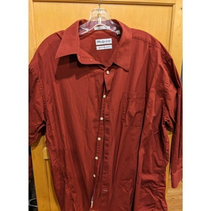 Chereskin Shirt Men’s Sleeved Dark red XL 17.5 32/33 button‎ down dress shirt